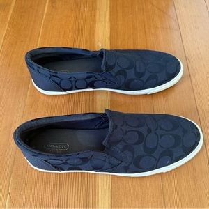 Coach sneakers, navy blue slip on!